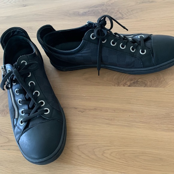 Louis Vuitton black damier carbone zipper mens shoes size 9us 7.5 LV - Picture 5 of 9